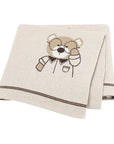Caramel - Soft Knit Bear Blanket Baby Stork Swaddling & Receiving Blankets