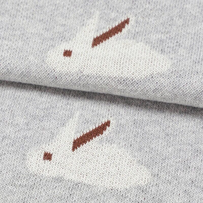 Soft Knit Bunny Blanket Swaddling & Receiving Blankets Storkke