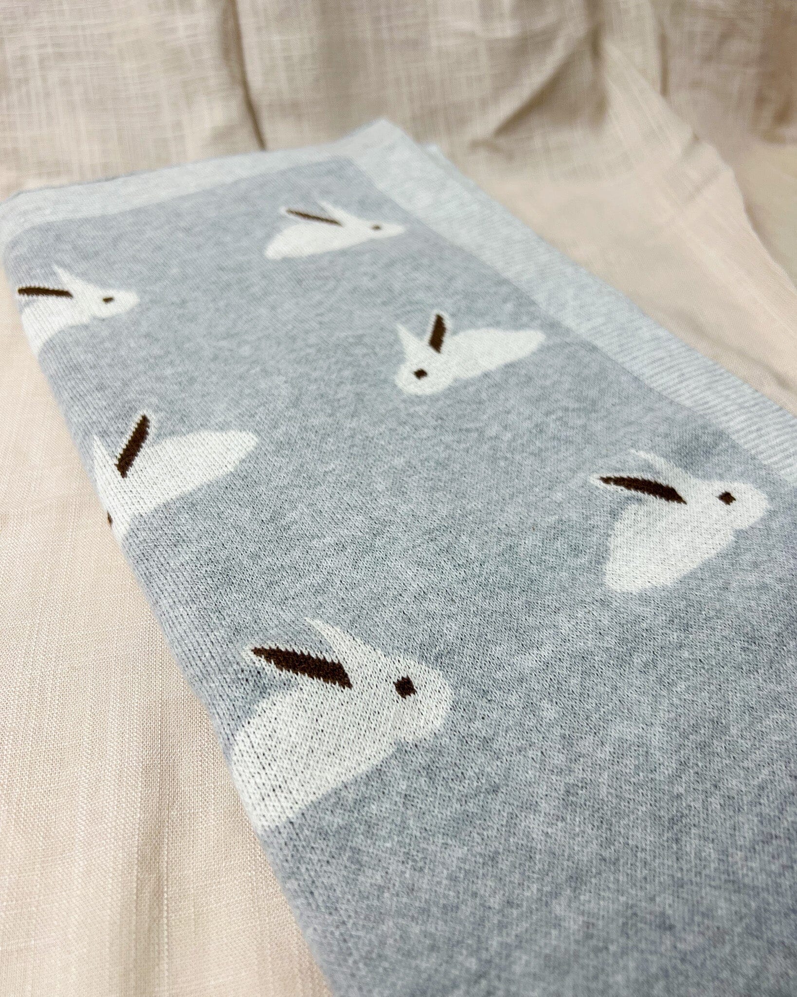 Soft Knit Bunny Blanket Swaddling & Receiving Blankets Storkke