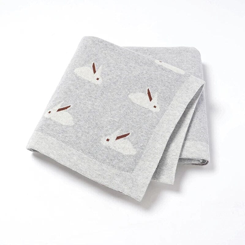 Soft Knit Bunny Blanket Swaddling & Receiving Blankets Storkke