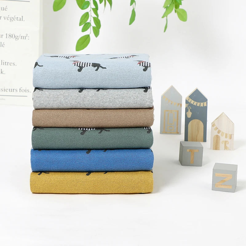 - Soft Knit Dachshund Baby Blanket - Available in 6 Colours Storkke Swaddling & Receiving Blankets