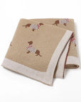 Caramel - Soft Knit Dachshund Baby Blanket - Available in 6 Colours Storkke Swaddling & Receiving Blankets