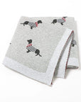 Grey - Soft Knit Dachshund Baby Blanket - Available in 6 Colours Storkke Swaddling & Receiving Blankets