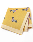 Mustard - Soft Knit Dachshund Baby Blanket - Available in 6 Colours Storkke Swaddling & Receiving Blankets