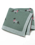 Green - Soft Knit Dachshund Baby Blanket - Available in 6 Colours Storkke Swaddling & Receiving Blankets