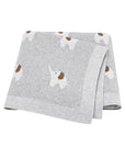Grey - Soft Knit Elephant Blanket Baby Stork Swaddling & Receiving Blankets