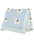 Light Blue - Soft Knit Elephant Blanket Baby Stork Swaddling & Receiving Blankets