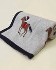 Grey - Soft Knit Polo Horse Blanket Storkke Swaddling & Receiving Blankets