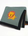 Dark Green - Soft Knit Lion Blanket Baby Stork Swaddling & Receiving Blankets