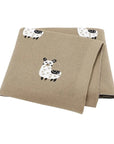 Brown - Soft Knit Llama Blanket Storkke Swaddling & Receiving Blankets