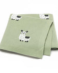 Green - Soft Knit Llama Blanket Storkke Swaddling & Receiving Blankets