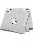 Grey - Soft Knit Llama Blanket Storkke Swaddling & Receiving Blankets