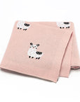 Light Pink - Soft Knit Llama Blanket Storkke Swaddling & Receiving Blankets