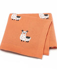 Orange - Soft Knit Llama Blanket Storkke Swaddling & Receiving Blankets