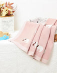 - Soft Knit Polar Bear Blanket Baby Stork Swaddling & Receiving Blankets