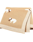 Caramel - Soft Knit Polar Bear Blanket Baby Stork Swaddling & Receiving Blankets