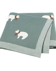 Dark Green - Soft Knit Polar Bear Blanket Baby Stork Swaddling & Receiving Blankets