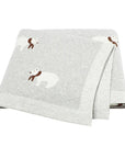 Grey - Soft Knit Polar Bear Blanket Baby Stork Swaddling & Receiving Blankets