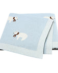 Light Blue - Soft Knit Polar Bear Blanket Baby Stork Swaddling & Receiving Blankets
