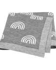 Grey - Soft Knit Rainbow Blanket Baby Stork Swaddling & Receiving Blankets