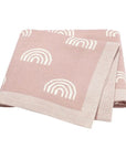 Light Pink - Soft Knit Rainbow Blanket Baby Stork Swaddling & Receiving Blankets
