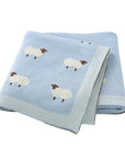 Light Blue - Soft Knit Sheep Blanket Storkke Swaddling & Receiving Blankets