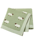 Green - Soft Knit Sheep Blanket Storkke Swaddling & Receiving Blankets