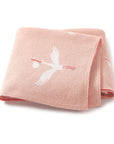Pink - Soft Knit Stork Blanket Baby Stork Swaddling & Receiving Blankets
