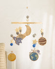 - Cosmic Explorer Nursery Mobile with Wooden Space Figures Baby Stork Baby Mobile