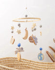 - Cosmic Explorer Nursery Mobile with Wooden Space Figures Baby Stork Baby Mobile