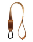 Tan - Stroller Safety Wrist Strap - Vegan Leather & Nylon Baby Stork Baby Stroller Accessories