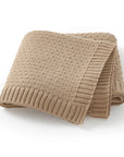 Caramel - Super Soft Knitted Baby Blanket - Ideal for Swaddling and Stroller Cover Baby Stork Swaddling & Receiving Blankets