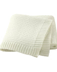 Cream - Super Soft Knitted Baby Blanket - Ideal for Swaddling and Stroller Cover Baby Stork Swaddling & Receiving Blankets