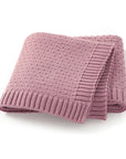 Pink - Super Soft Knitted Baby Blanket - Ideal for Swaddling and Stroller Cover Baby Stork Swaddling & Receiving Blankets