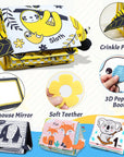 - Tummy Time Foldable Mirror with Interactive Sensory Book Baby Stork