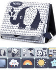 Elephant - Tummy Time Foldable Mirror with Interactive Sensory Book Baby Stork