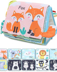 Fox - Tummy Time Foldable Mirror with Interactive Sensory Book Baby Stork