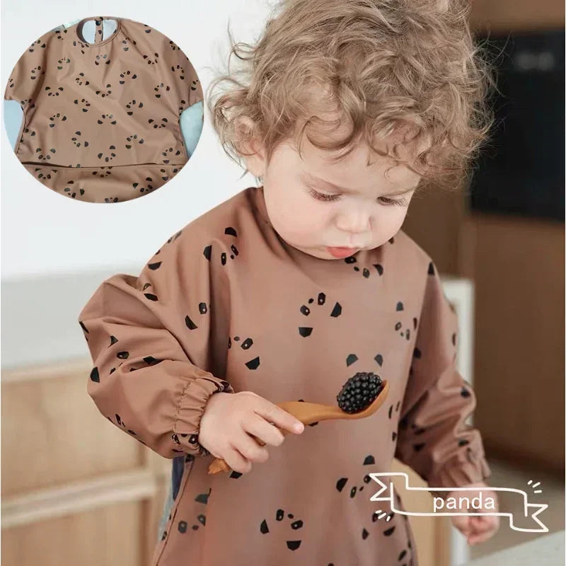 - Patterned Baby Smock Bib – Waterproof Long Sleeve Feeding & Playtime Bib | Baby Stork Baby Stork Bibs