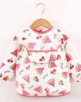 Watermelon - Ultimate Baby Smock Bib - Waterproof, Long Sleeves & Catch-All Pocket Baby Stork Bibs