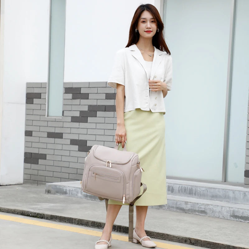 - Vegan Leather Nappy Backpack - Compact and Stylish Baby Bag Baby Stork Diaper Wet Bags