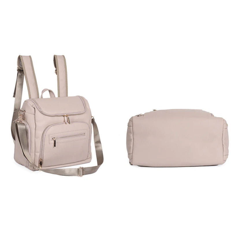 - Vegan Leather Nappy Backpack - Compact and Stylish Baby Bag Baby Stork Diaper Wet Bags