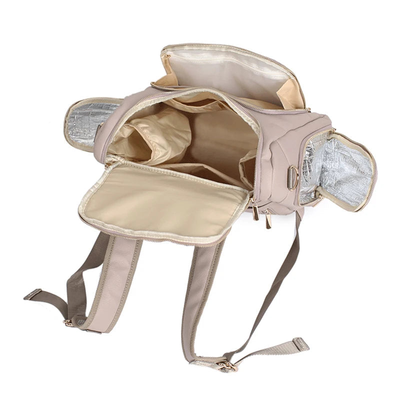 - Vegan Leather Nappy Backpack - Compact and Stylish Baby Bag Baby Stork Diaper Wet Bags