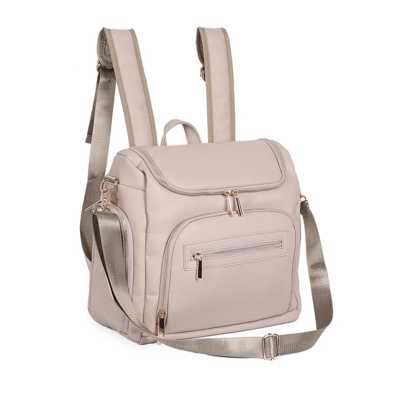 - Vegan Leather Nappy Backpack - Compact and Stylish Baby Bag Baby Stork Diaper Wet Bags