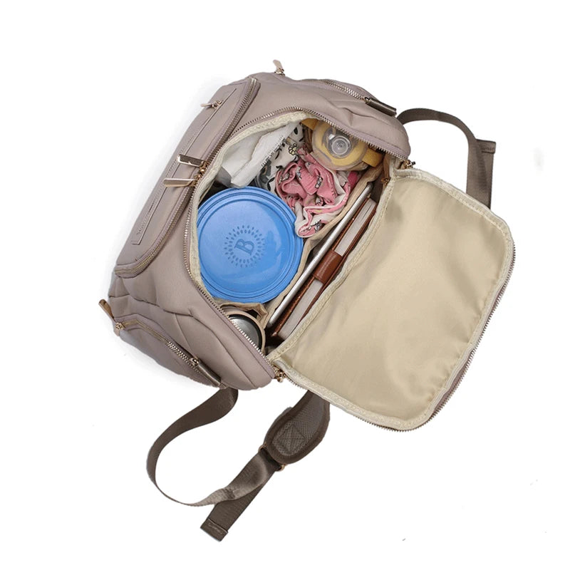 - Vegan Leather Nappy Backpack - Compact and Stylish Baby Bag Baby Stork Diaper Wet Bags