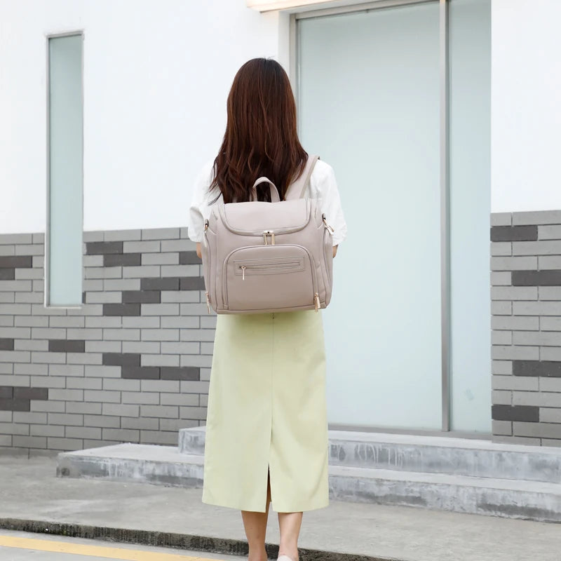 - Vegan Leather Nappy Backpack - Compact and Stylish Baby Bag Baby Stork Diaper Wet Bags