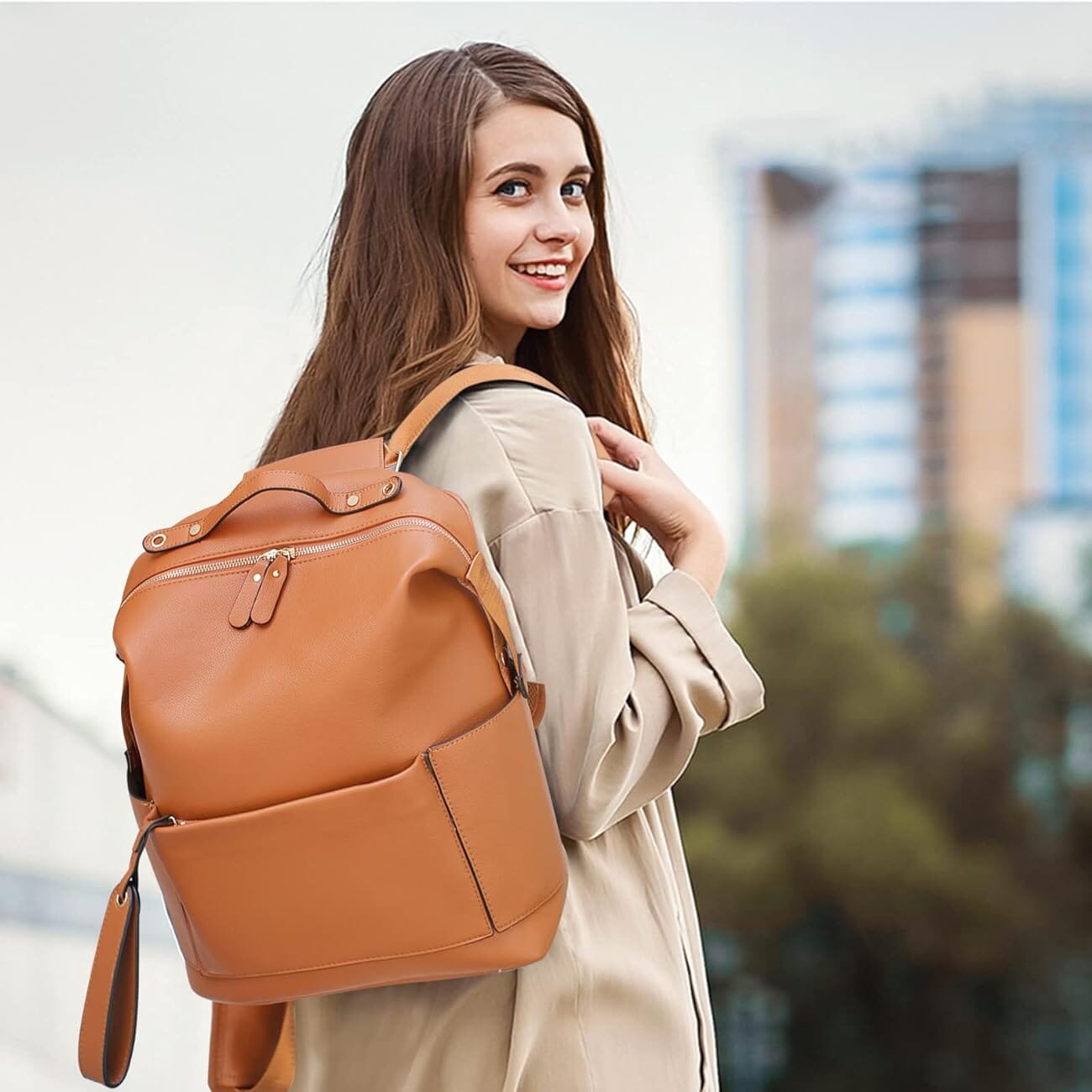 Eco-Friendly Vegan Leather Nappy Backpack Stylish Sustainable