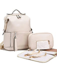 Beige - Vegan Leather Nappy Backpack: Style Meets Sustainability Baby Stork Diaper Wet Bags