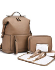 Camel - Vegan Leather Nappy Backpack: Style Meets Sustainability Baby Stork Diaper Wet Bags