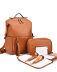 Tan - Vegan Leather Nappy Backpack: Style Meets Sustainability Baby Stork Diaper Wet Bags