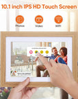 - Wooden Smart Digital Photo Frame 10.1 Inch 32GB Frameo Digital Photo Frame
